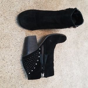 Black leather ankle boots